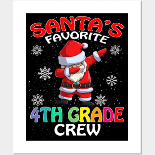 Santas Favorite 4Th Grade Crew Teachers Christmas Posters and Art